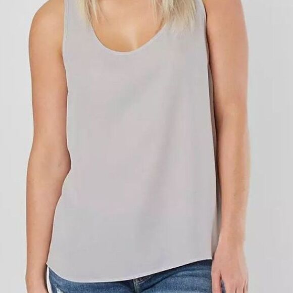 Daytrip Grey Chiffon Tank Top - Picture 1 of 10